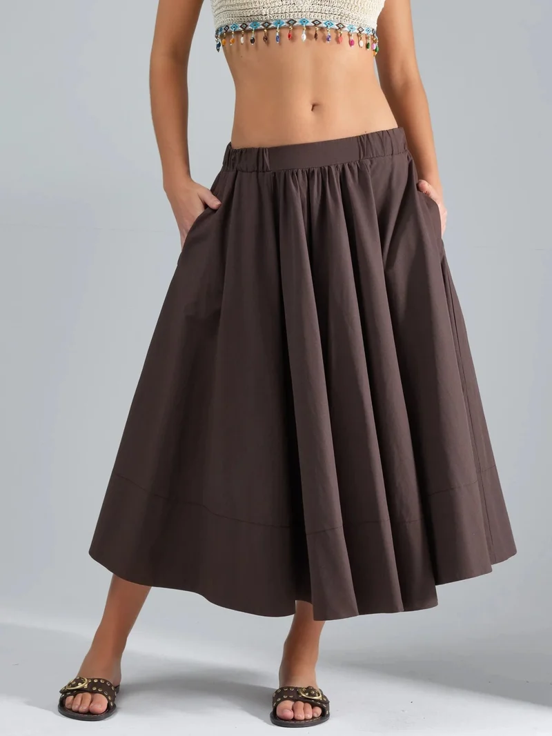 هيكاب تنورة ماكسي واسعة بقصة حرف